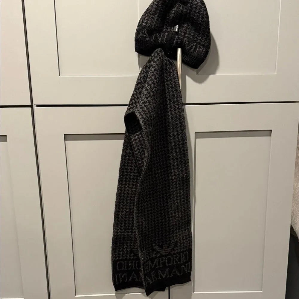 Emporio Armani Dark Gray kids Scarf and hat